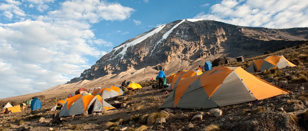 Tents below Kibo on the Machame Route