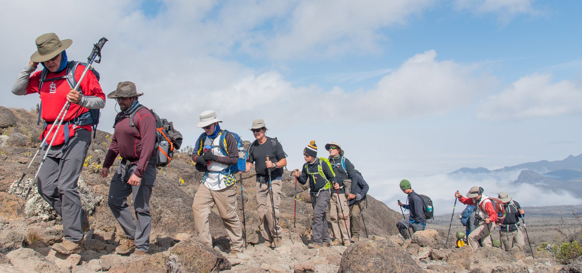 Trekkers on the Lemosho Route