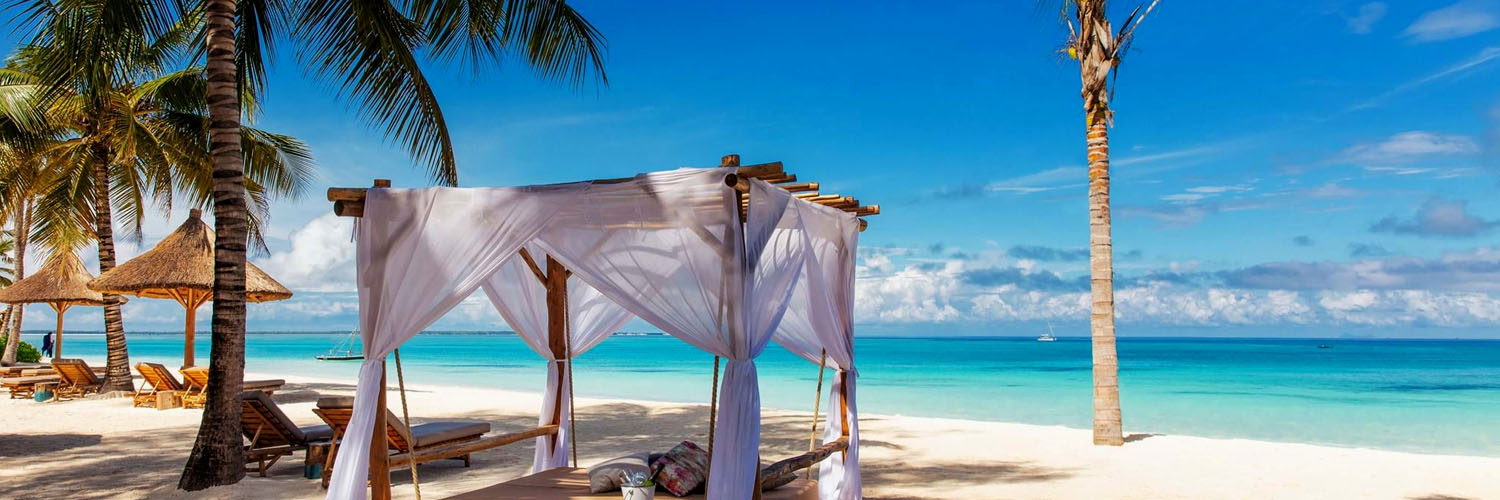 Beach canopy on a Zanzibar beach